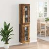 vidaXL Korkea kaappi 2 pcs Vanha Puu Lasi