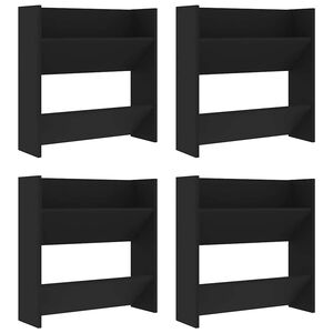 vidaXL Sein&auml;kenk&auml;kaapit 4 kpl musta 60x18x60 cm tekninen puu