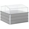 vidaXL Kukkalaatikko Vaaleanharmaa 100 x 100 x 77 cm Galvanoitu ter&auml;s