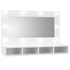 vidaXL Peilikaappi LED-valoilla korkeakiilto valkoinen 90x31,5x62 cm