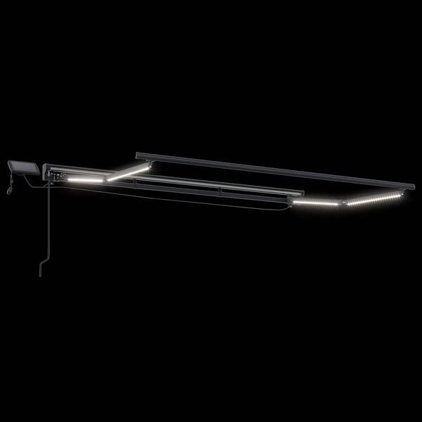 vidaXL Manuaalinen markiisin runko LED-valoilla Burgundi 3 x 2 m