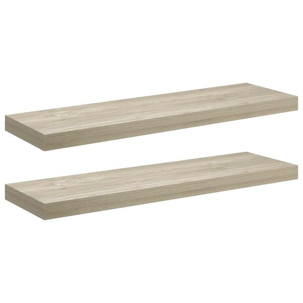 vidaXL Kelluvat sein&auml;hyllyt 2 kpl tammi 80x23,5x3,8 cm MDF