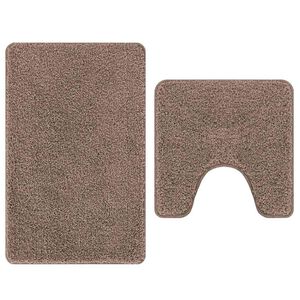 vidaXL Liukumaton kylpyhuoneen matto-setti 2 kpl Ruskea 50 x 50 cm PP