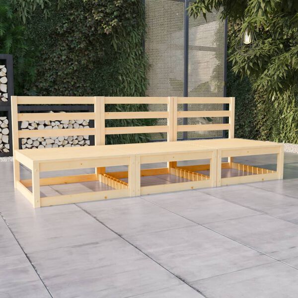 vidaXL 3-istuttava Puutarhasohva täysi mänty