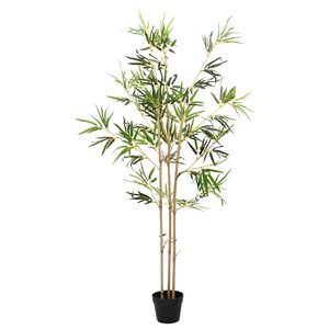 vidaXL Keinotekoinen bambupuu Vihre&auml; 55 x 16 x 150 cm Kangas ja bambu