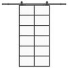 vidaXL liukuovi laitteistosarjalla musta 102x205 cm ESG lasi