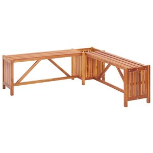 vidaXL Kulmapenkki kukkalaatikolla 117x117x40 cm t&auml;ysi akaasiapuu