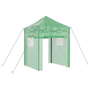 vidaXL Kasvihuone pop-up rakenteella Vihre&auml; 200 x 200 x 300 cm Rauta