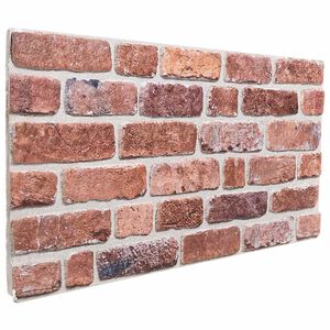 vidaXL Sein&auml;paneelit 10 pcs Punainen 100 x 50 cm EPS vaahtomuovi