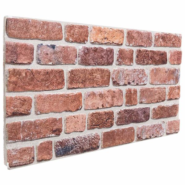 vidaXL Sein&auml;paneelit 10 pcs Punainen 100 x 50 cm EPS vaahtomuovi