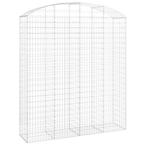 vidaXL Kaareva kivikori 200x50x220/240 cm galvanoitu rauta