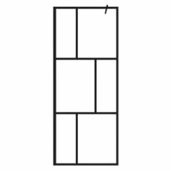 vidaXL Walk-in suihkusein&auml; karkaistu lasi musta 80x195 cm
