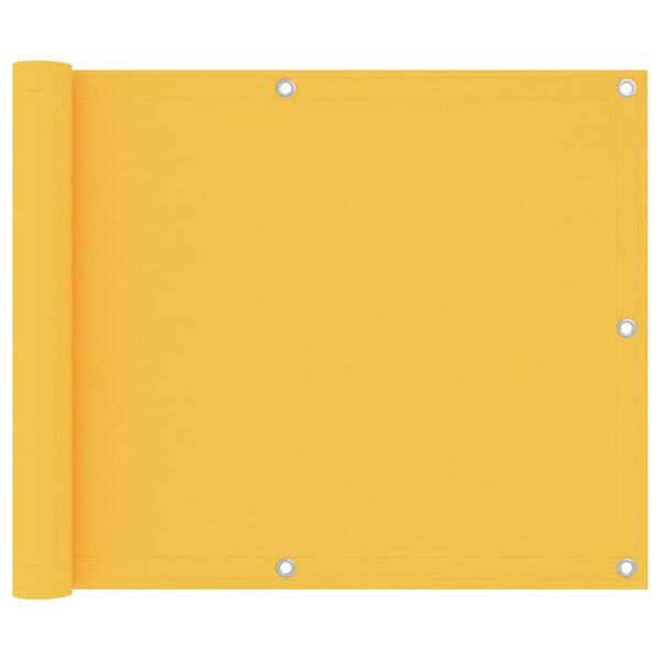 vidaXL Parvekkeen suoja keltainen 75x600 cm Oxford kangas