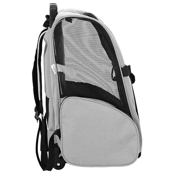 vidaXL Lemmikkik&auml;rryt 3-in-1 Harmaa 48x32x(57-106) cm Oxford-kangas