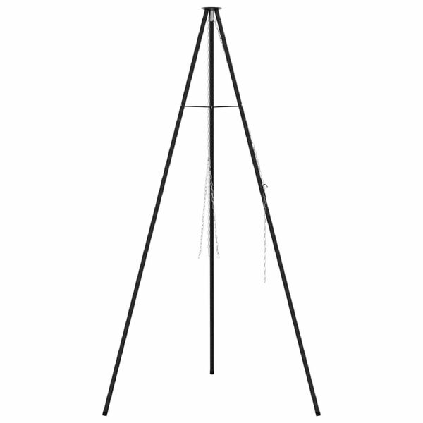 vidaXL Nuotiotripodi Musta 92 x 92 x 191,5 cm Ter&auml;s