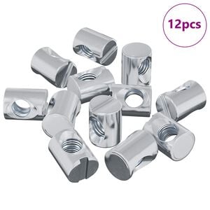vidaXL Huonekalun barrel-pultti 12 pcs Sinkitty M6 x 13 mm Rauta