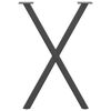 vidaXL Ruokapöydän jalat X-muotoiset 2 kpl antrasiitti 57x(72-73) cm teräs