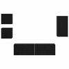 vidaXL TV-tasosetti Sein&auml;kiinnitett&auml;v&auml; 5 pcs Musta tammi. Tekninen puu