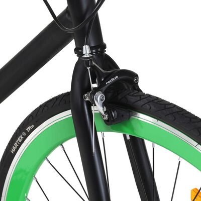 vidaXL Polkupyörä vaihteeton musta ja vihreä 700c 55 cm