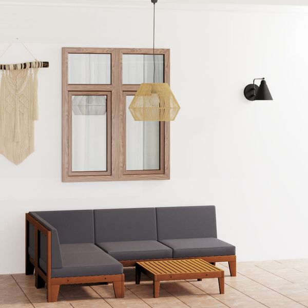 vidaXL 5-osainen Puutarhasohvasarja tyynyill&auml; t&auml;ysi akasiapuu