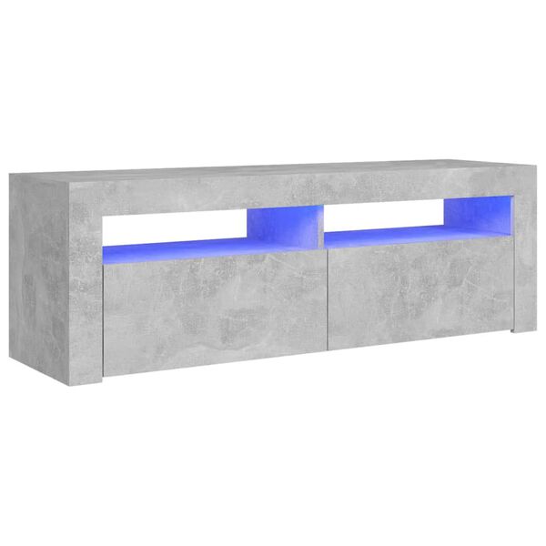 vidaXL TV-taso LED-valoilla betoninharmaa 120x35x40 cm