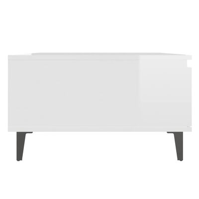 vidaXL Sohvapöytä korkeakiilto valkoinen 90x60x42 cm lastulevy