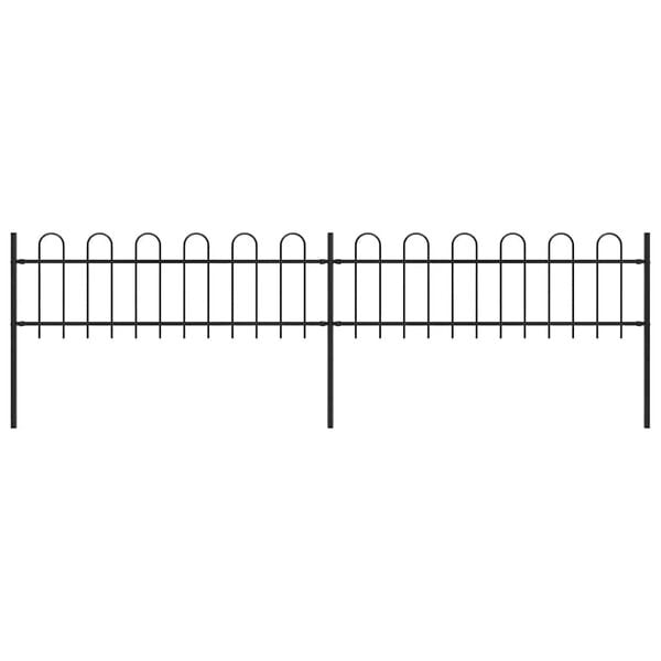 vidaXL Puutarha-aita kaarella ter&auml;s 359x60 cm musta