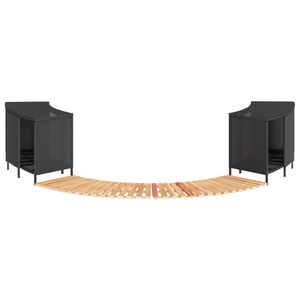 vidaXL Porealtaan reunus musta polyrottinki ja t&auml;ysi akasiapuu