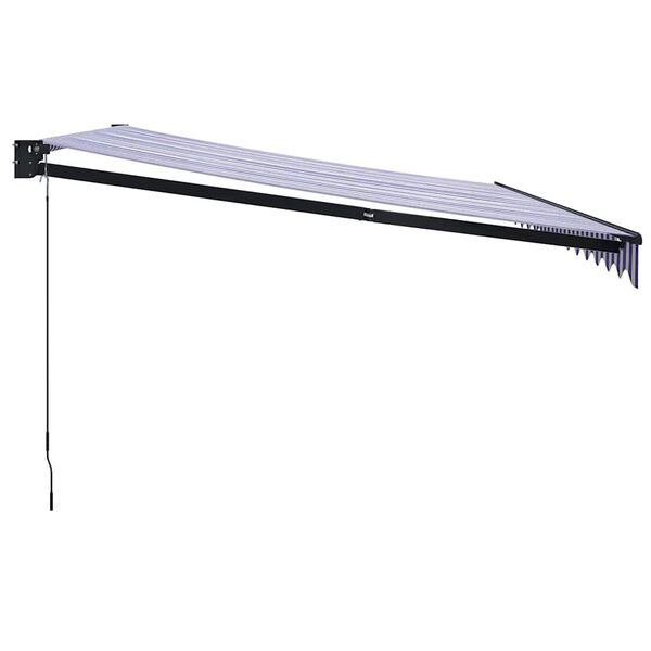 vidaXL Sis&auml;&auml;nkelattava markiisi sinivalkoinen 4x3 m kangas/alumiini