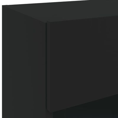 vidaXL TV-seinäkaapit LED-valoilla 2 kpl musta 40x30x60,5 cm