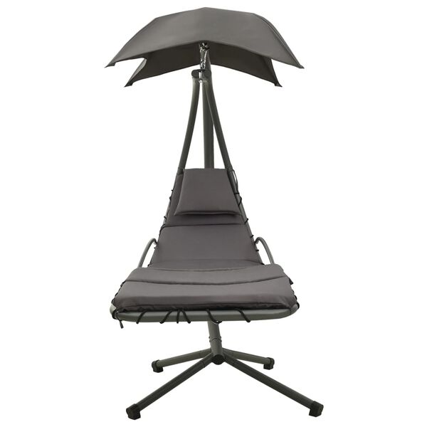 vidaXL Puutarhan riippukeinu harmaa 190x90x200 cm kangas