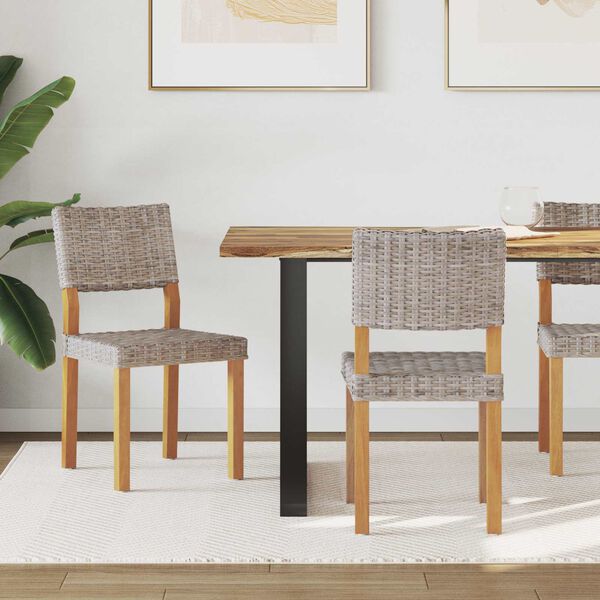 vidaXL Ruokatuoli 2 pcs Kubu harmaa 46 x 55 x 84 cm Kubu Rottinki