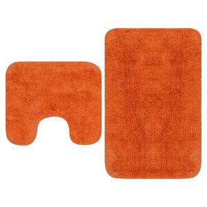 vidaXL Kylpyhuoneen mattosarja 2 osaa kangas oranssi