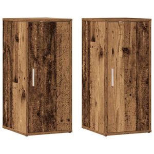 vidaXL Kenk&auml;kaapit 2 kpl vanha puu 32x35x70 cm lastulevy