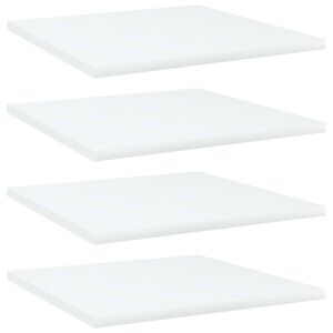vidaXL Kirjahyllytasot 4 kpl valkoinen 40x40x1,5 cm tekninen puu