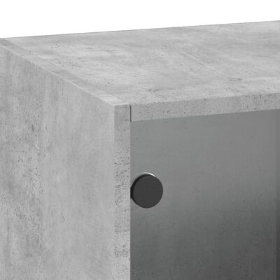 vidaXL Seinäkaappi lasiovilla betoninharmaa 35x37x100 cm