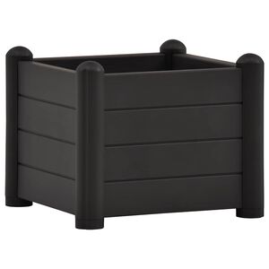 vidaXL Korotettu kukkalaatikko PP antrasiitti 43x43x35 cm
