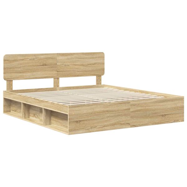 vidaXL S&auml;ngyn runko Sonoma 6FT Super King Size Massiivinen m&auml;nty