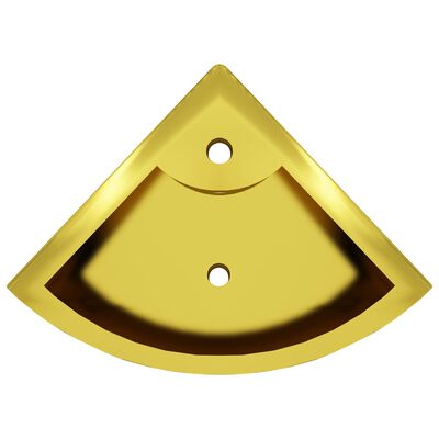 vidaXL Pesuallas ylivuodolla 45x32x12,5 cm keraaminen kulta