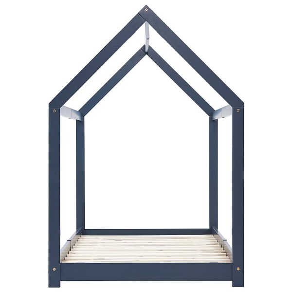 vidaXL Lasten s&auml;ngynrunko harmaa t&auml;ysi m&auml;nty 90x200 cm