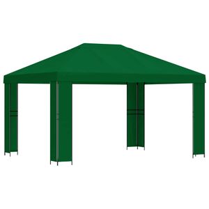 vidaXL Huvimaja 4 &times; 3 m Vihre&auml; Polyesteri ja ter&auml;s 190 gsm