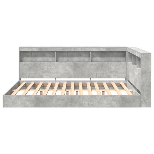 vidaXL Kirjahylly S&auml;nky Betoninharmaa 140 x 200 cm Tekninen puu