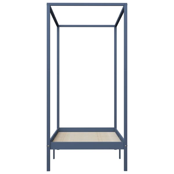 vidaXL Pylvässänky harmaa täysi mänty 100x200 cm