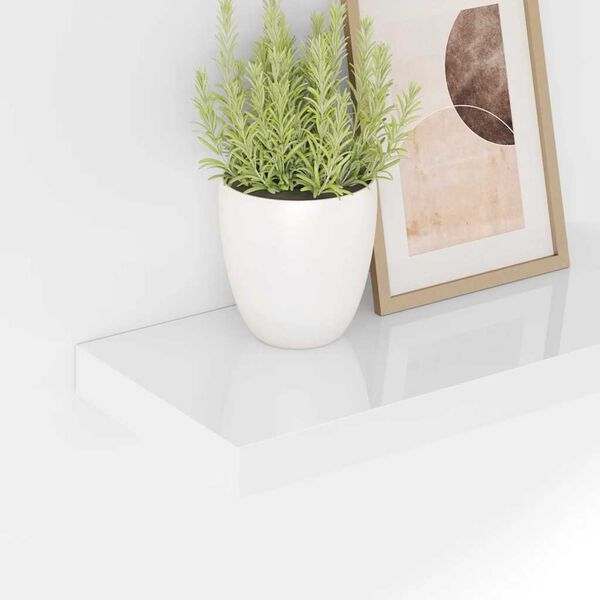 vidaXL Kelluvat sein&auml;hyllyt 4 kpl korkeakiilto valk. 50x23x3,8 cm MDF