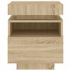 vidaXL Yöpöytä LED-valoilla Sonoma-tammi 40x39x48,5 cm