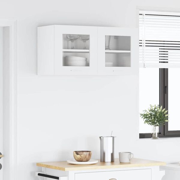 vidaXL Henkarikaappi ovella Valkoinen 80 x 31 x 40 cm Tekninen puu