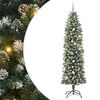 vidaXL Tekopaksu joulupuu 300 LED-valoilla Vihre&auml; ja valkoinen 240 cm
