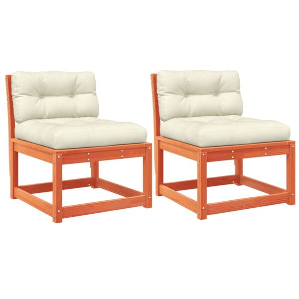 vidaXL Puutarhasohvat tyynyillä 2 kpl hunajanruskea täysi mänty