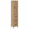 vidaXL Korkea kaappi Artisan tammi 34,5 x 34 x 180 cm Tekninen puu