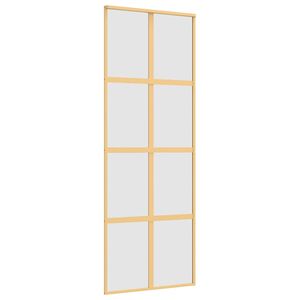 vidaXL Liukuovi kulta 76x205 cm himme&auml; ESG-lasi ja alumiini